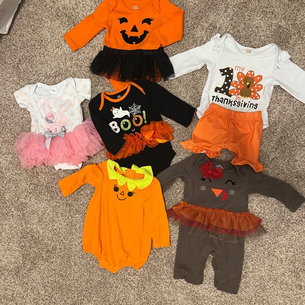 Baby first holiday outfits - sizes range from 3-9 months